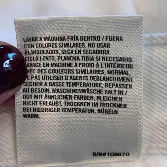 AGOLDE White Distressed High Rise Raw Hem Jeans Size 26 Button Fly - Picture 8 of 11